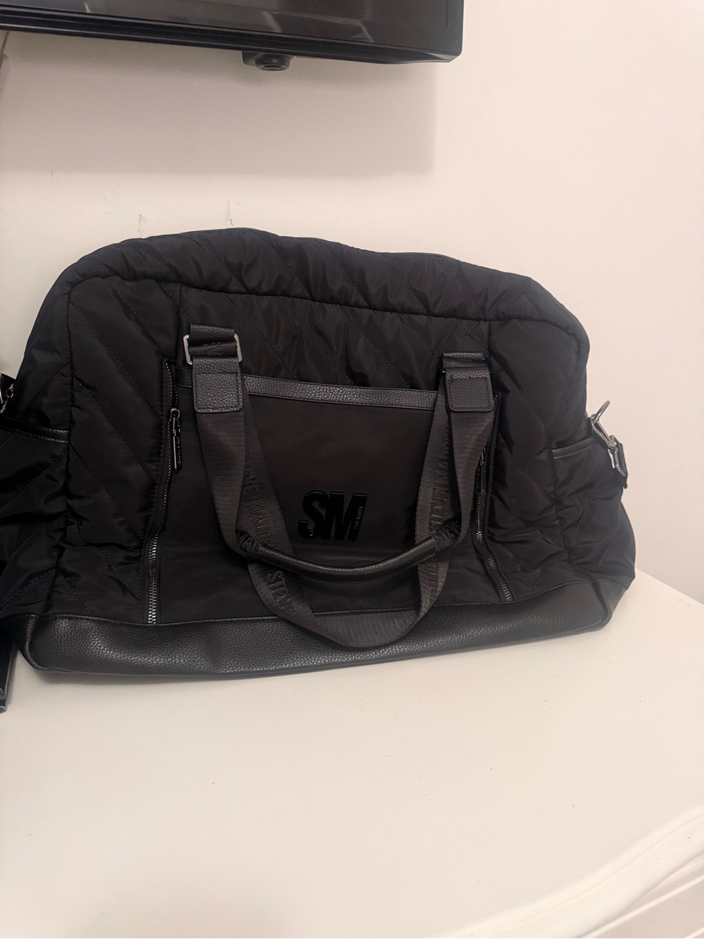 Black Quilted Weekender Bag - Men's Travel Duffel